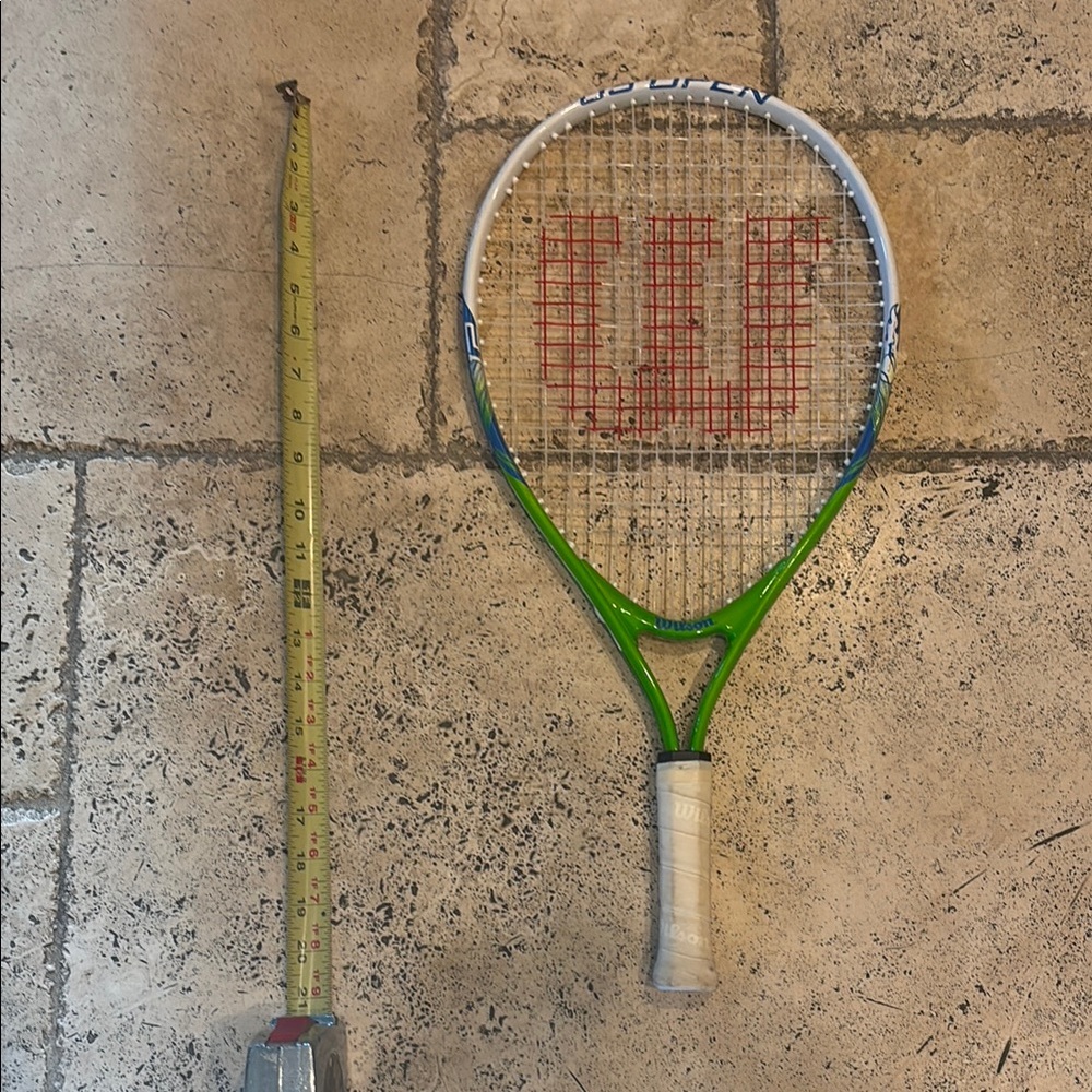Wilson Tennis Racket with Green and White Design